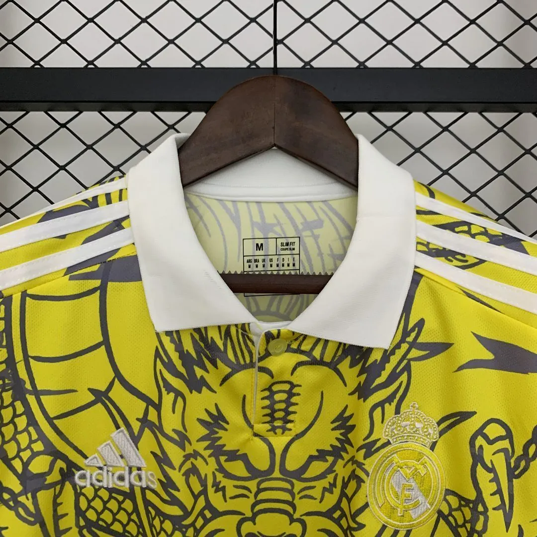 25-26 Real Madrid Yellow Dragon Special Edition Shirt Football Uniform AAAAJersey Dropship Yupo 5