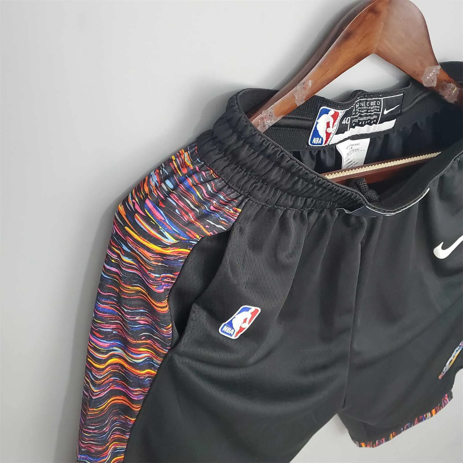 Brooklyn Nets City version black NBA shorts 8