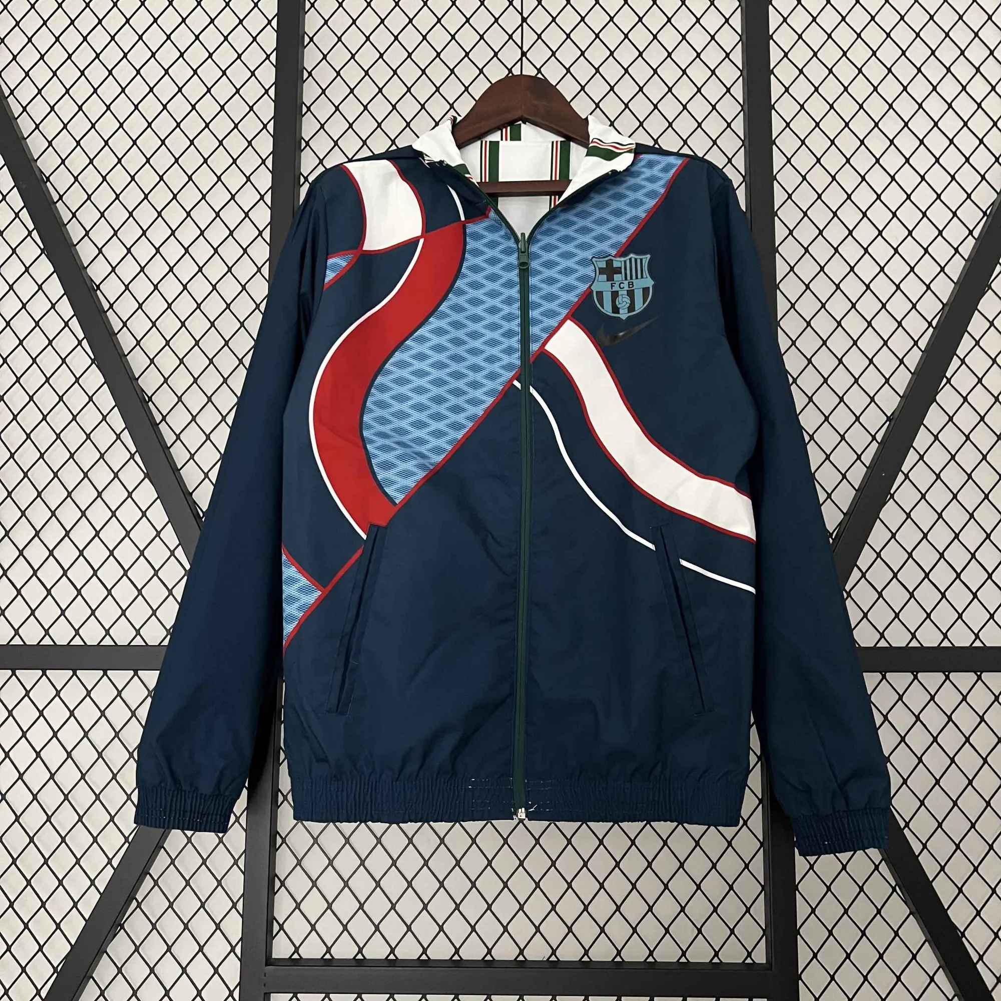 23-24 Barcelona Reversible Windbreaker Double-Sides Jacket Soccer Jerseys For Sale 1