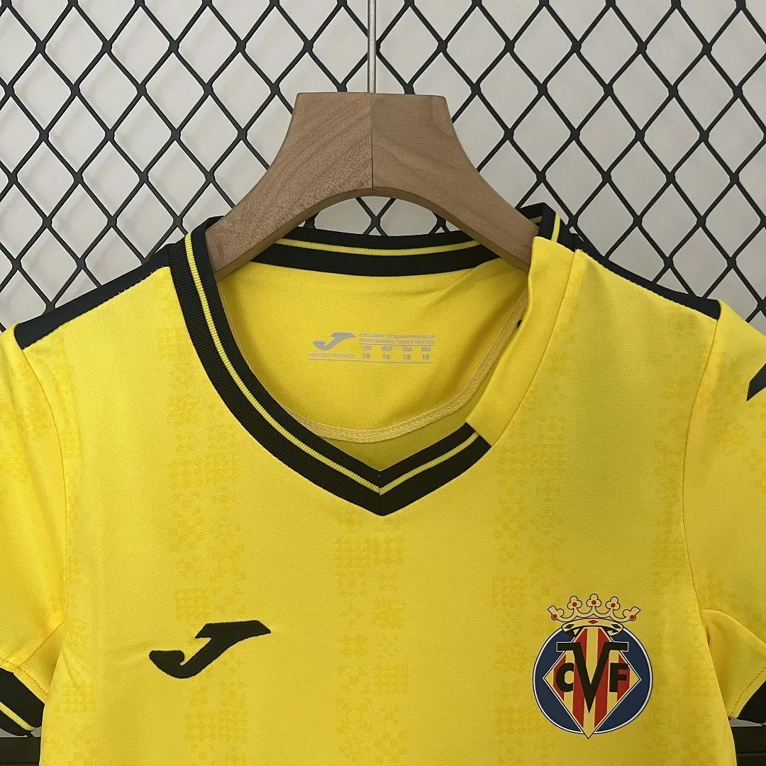 24-25 Villarreal Home Kid Kits Youth Apparels Football AAAAJersey Yupoo 4