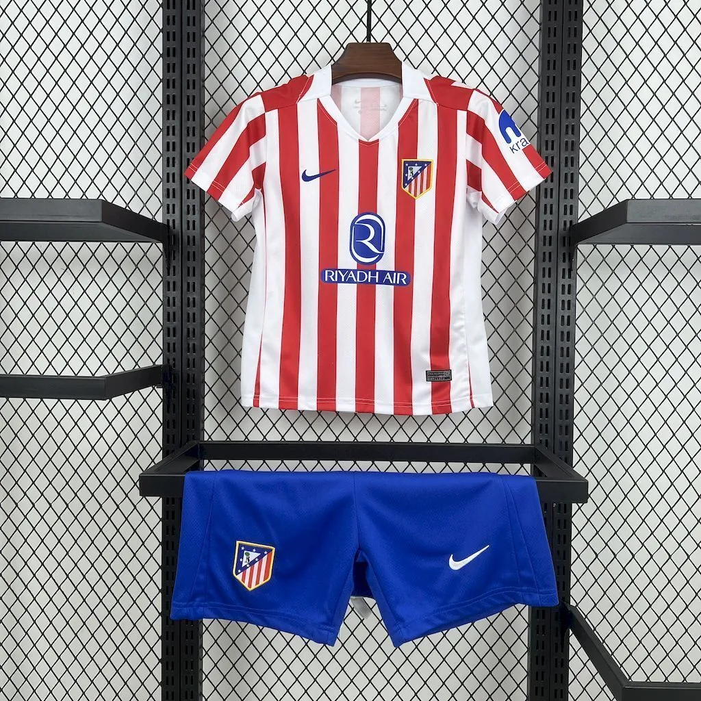 25-26 Atletico Madrid Home Kid Kits Youth Apparels AAAAJersey Supply Yupoo 11