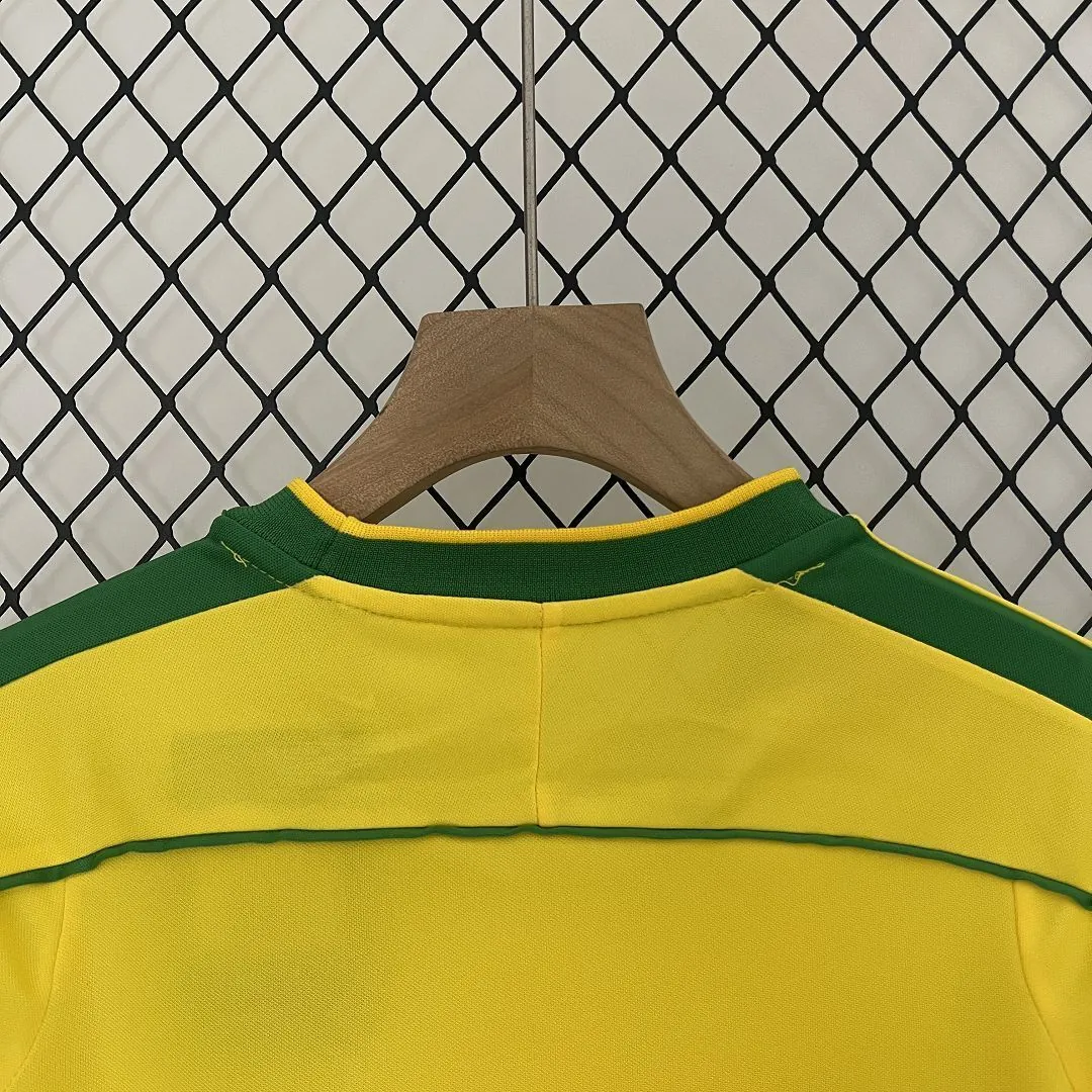 1998 Brazil Home Retro Kids Kit World Cup Shirt Soccer Jerseys Yupoo 9