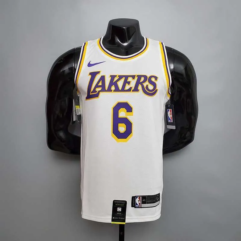 James #6 Lakers Round neck white 8