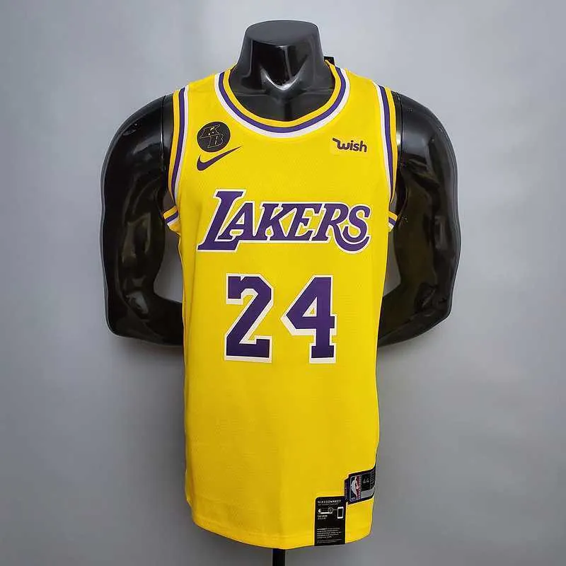 Bryant #24 Lakers Commemorative Edition Round neck yellow 7