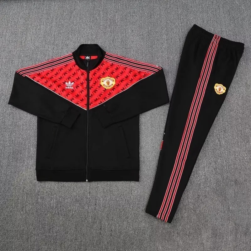 25-26 Manchester United Red&Black Football Tracksuits Long Jacket Suits 1