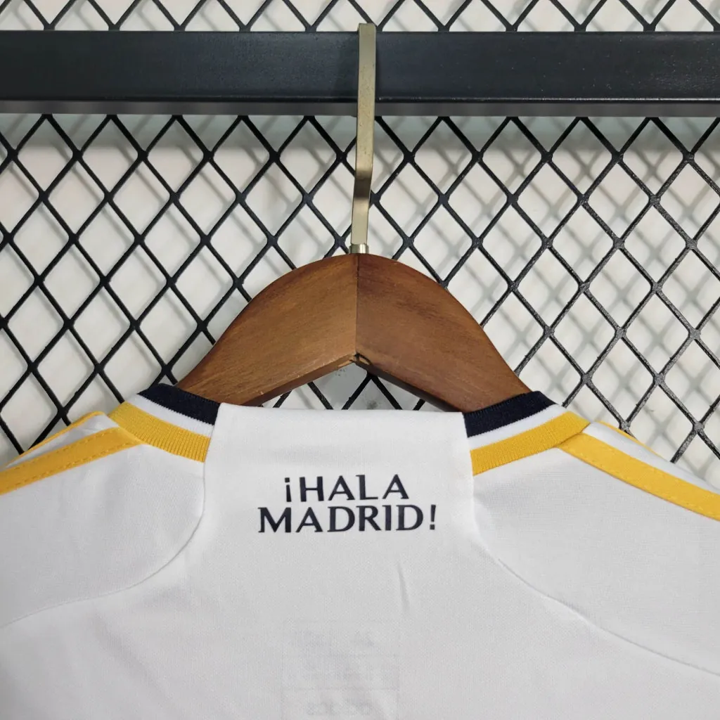 23-24 Real Madrid Home Kids Long Sleeve Kits Soccer Jerseys Yupoo 7