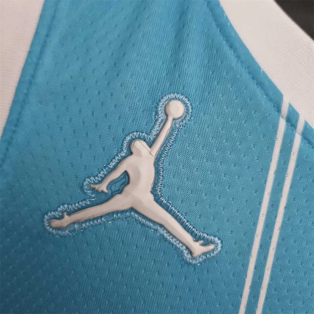 75th Anniversary Ball #1 Charlotte Hornets Blue NBA Jersey 7