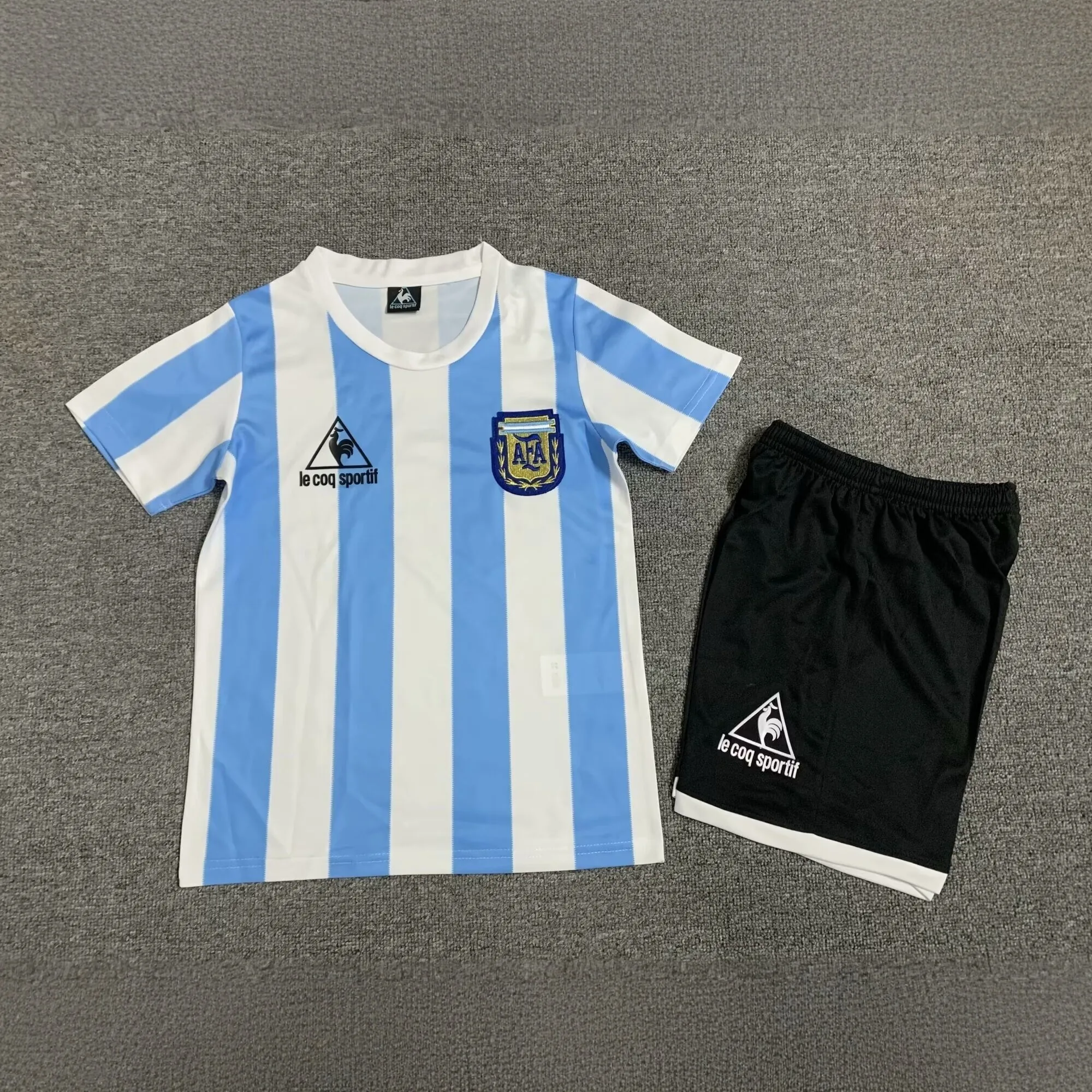 1986 Argentina Home Retro Kids Kits Children Sets Football AAAAJerseys Yupoo 4
