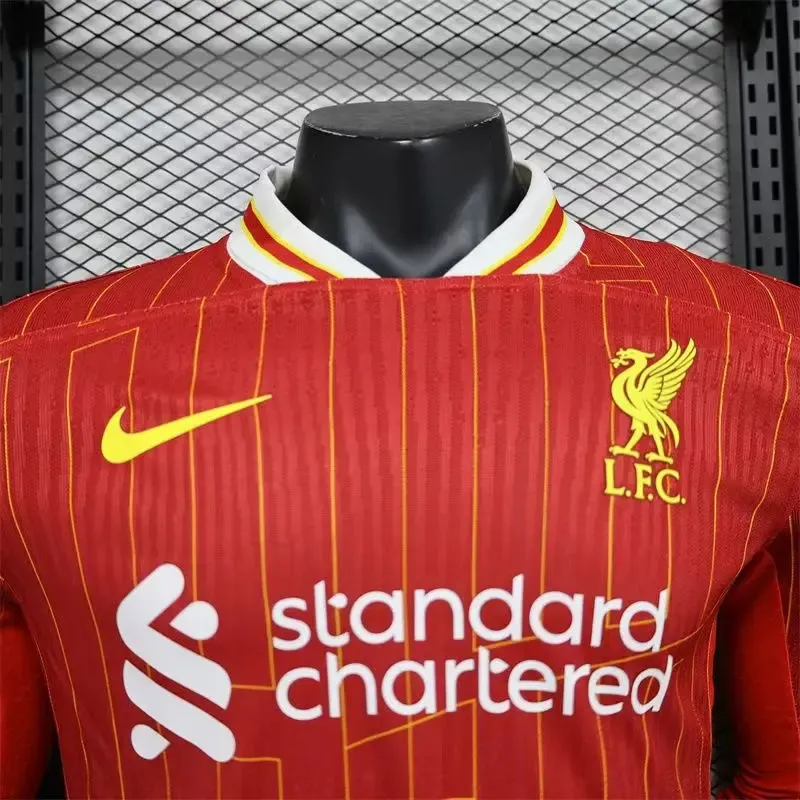 24-25 Liverpool Home Long Sleeve Kit Player Version Shirt Football AAAAJersey Yupoo S-2XL 7