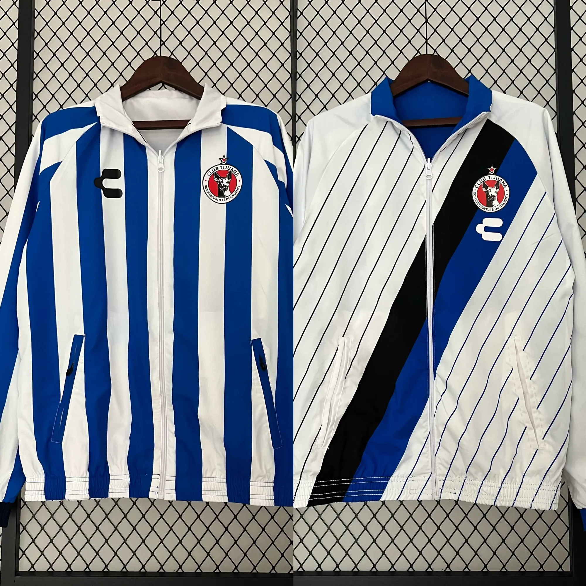 23-24 Tijuana Reversible Windbreaker White&Blue Double-Sides Xolos Jacket Soccer Jerseys For Sa 7
