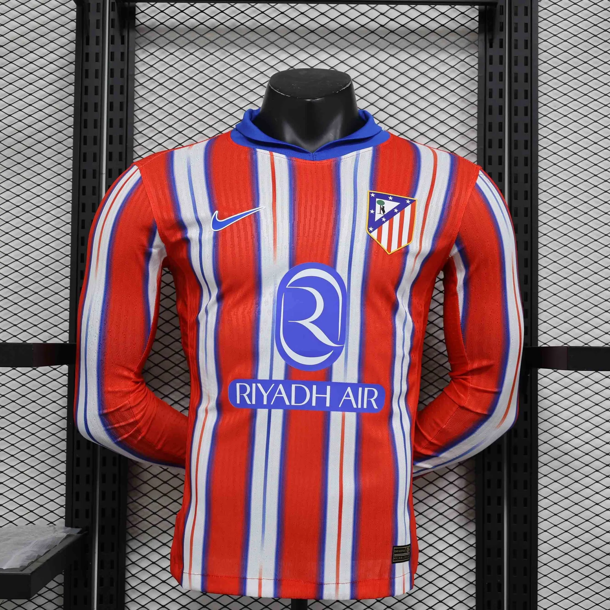24-25 Atletico Madrid Home Long Sleeve Kit Player Version Shirt 6