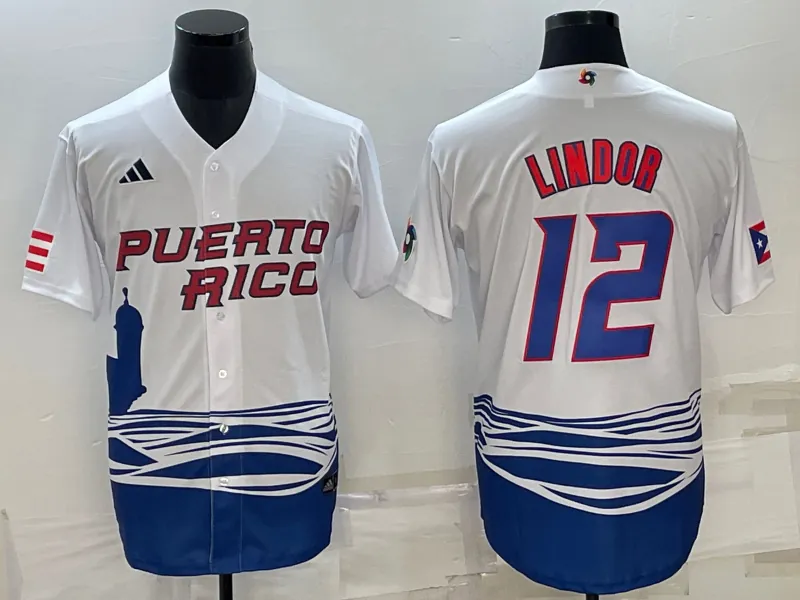 White Puerto Rico 2023 World Cup Baseball Jerseys 40