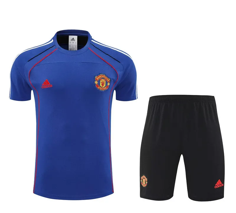 25-26 Manchester United Blue Training Kits Football Tracksuits 3