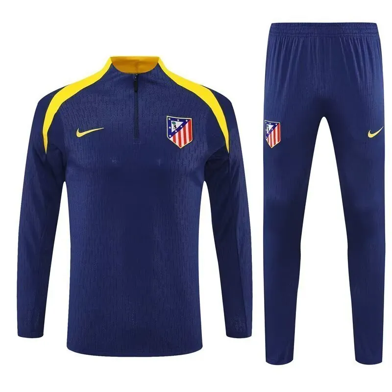 25-26 Atletico Madrid Navy Training Kits Long Football Tracksuits 4