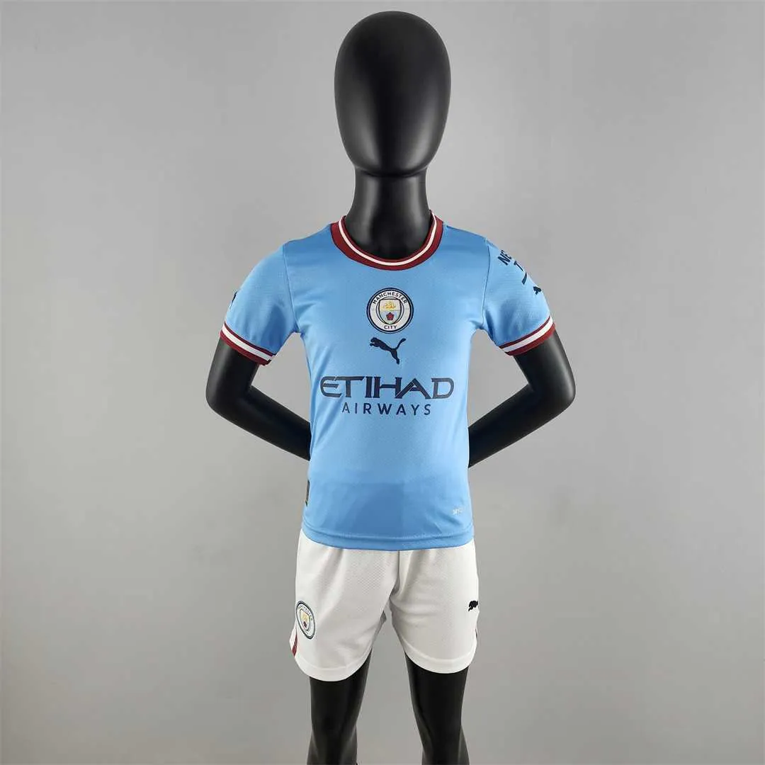 22-23 Manchester City home kids kit 11