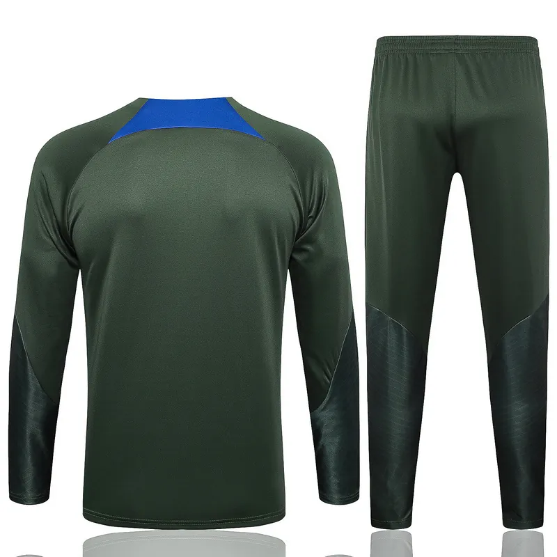 23-24 PSG Military Color Training Suits Long Sleeve Zipper Tracksuit Cheap Jerseys Yupoo 2
