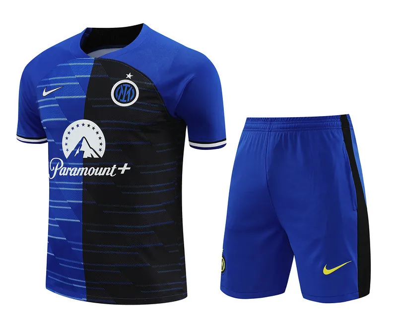 23-24 Inter Milan Short Sleeve Kits Blue&Black Training Suits Cheap Jerseys Yupoo 3