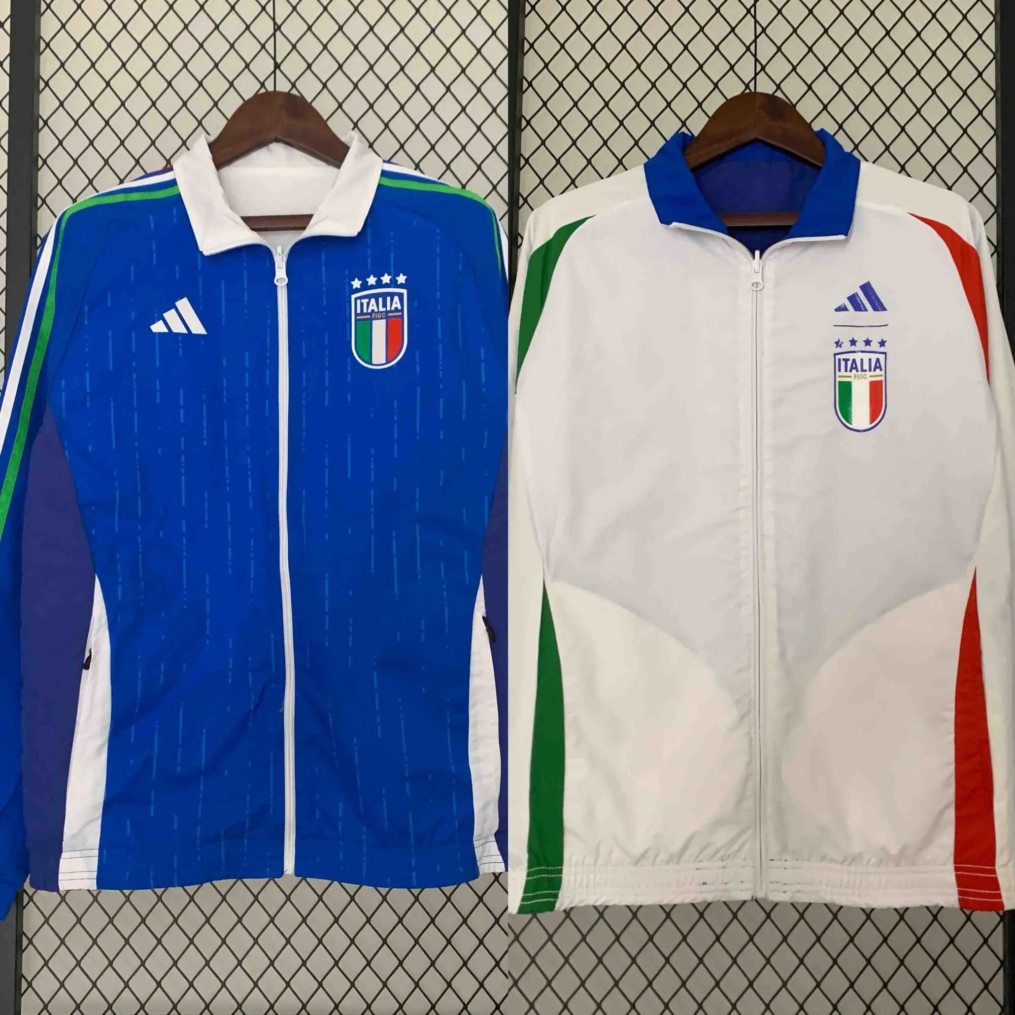 2024 Italy Reversible Windbreaker Home&Away Style Double-Sides Jacket Soccer Jerseys For Sale 7