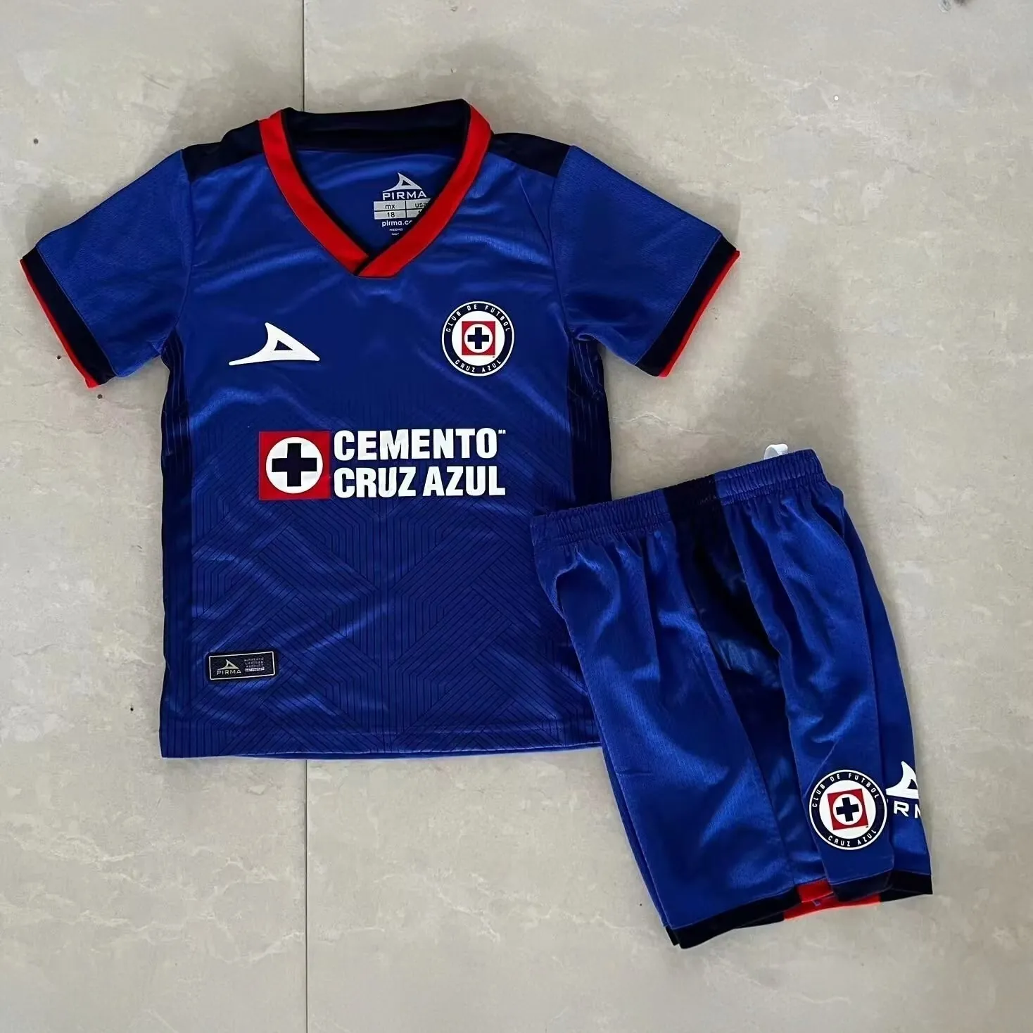23-24 Cruz Azul Home Kids Kit Children Suits Soccer Jerseys Yupoo 2