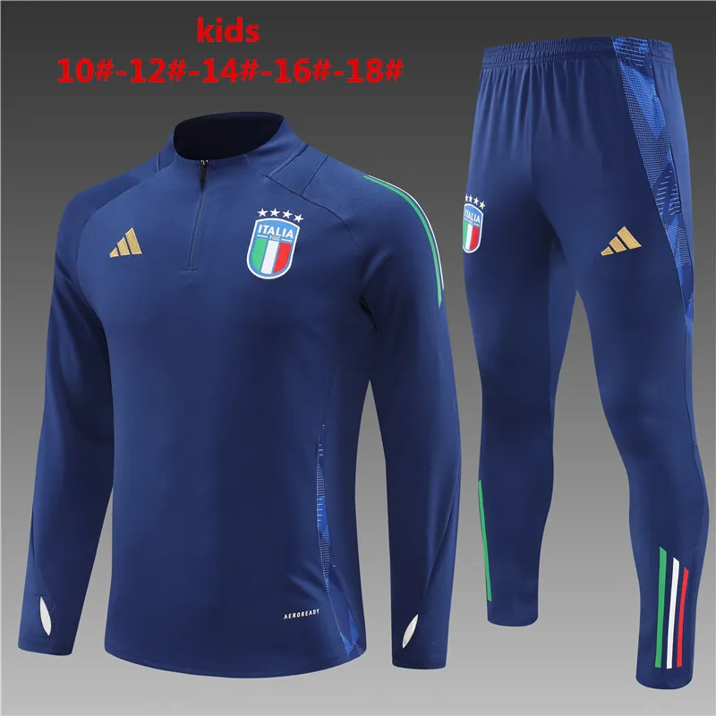 2024 Italy Kids Long Sleeve Training Suit Football Shirts 1