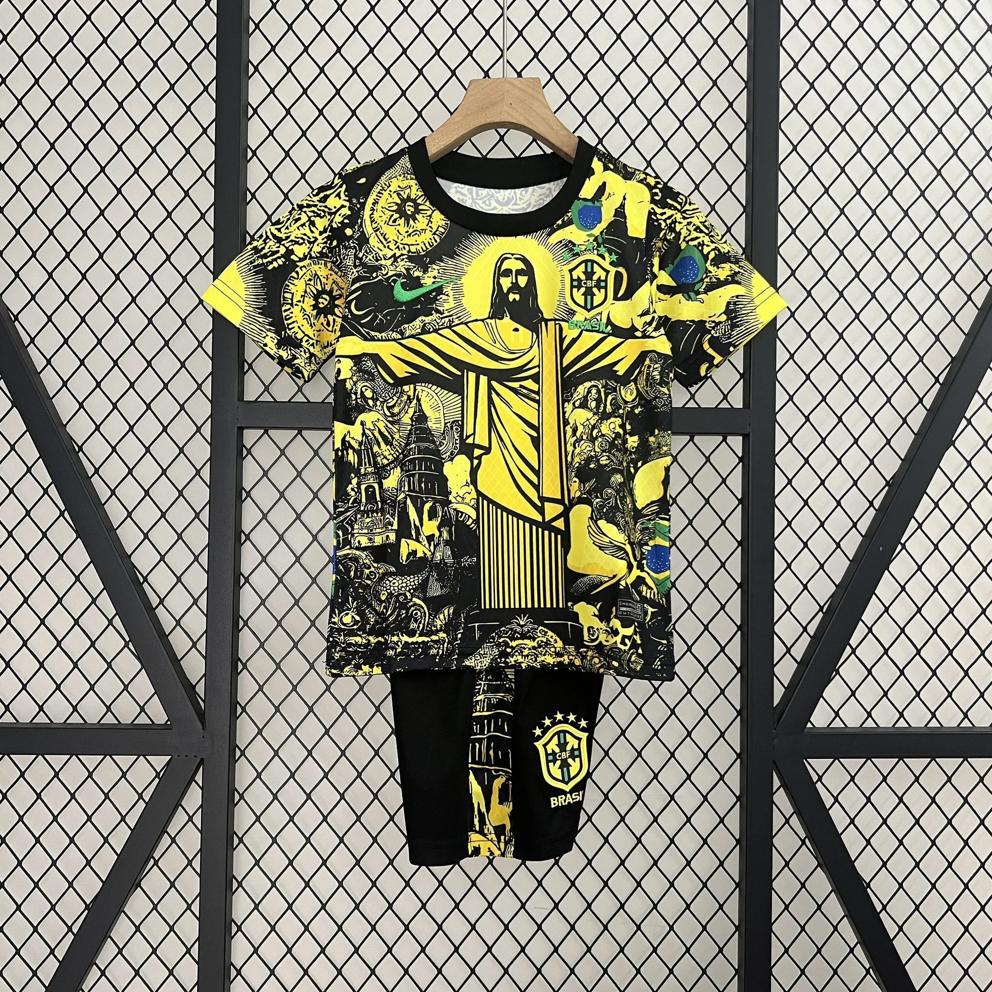 24-25 Brazil Jesus Yellow Special Kid Kits Youth Apparels AAAAJersey Supplier Yupoo 8
