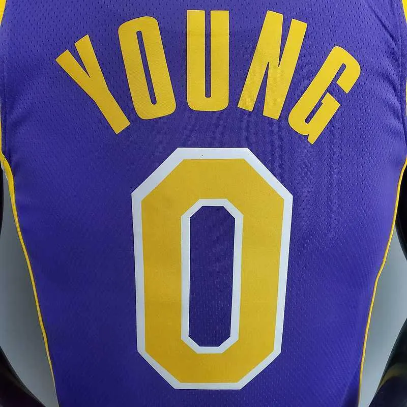 New Lakers Jordan Young #0 Theme Purple Round Neck 1