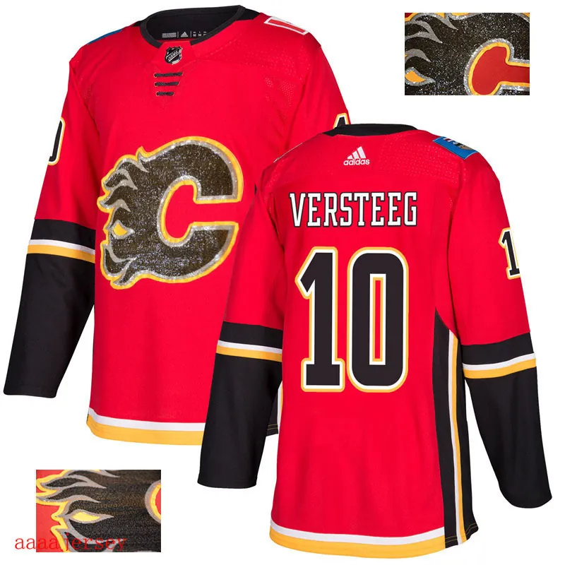 2018 Calgary Flames ice hockey jersey M-3XL 卡加利火焰队时尚亮片款冰球服 6