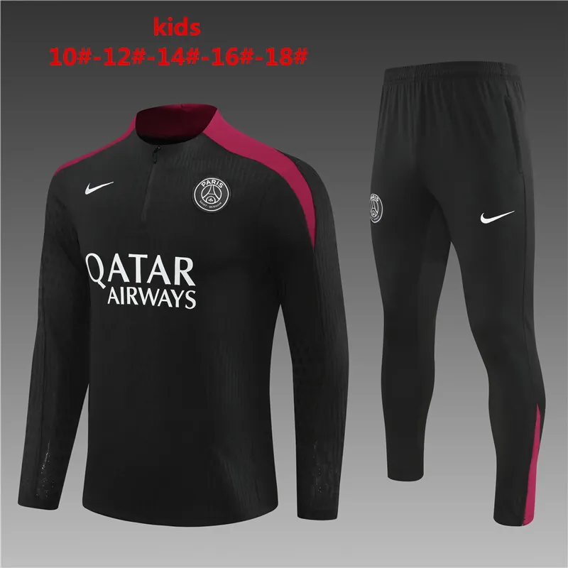 24-25 PSG Kids Player Long Sleeve Training Suit Football Shirts 1