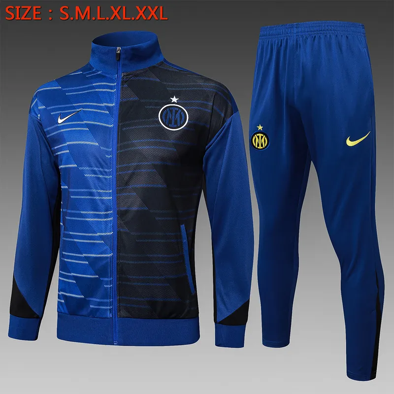 24-25 Inter Milan Black&Blue Football Tracksuit Long Jacket Suits 3