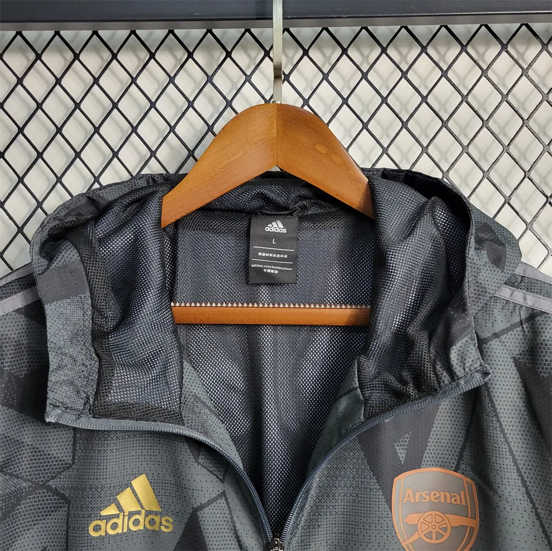 22-23 Arsenal Windbreaker Black 3