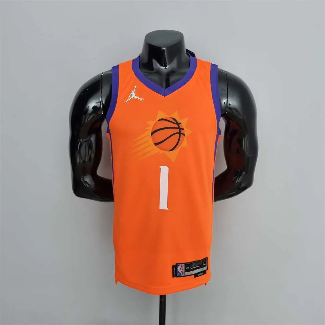 75th Anniversary BOOKER#1 Phoenix Suns Jordan Theme Orange NBA Jersey 10