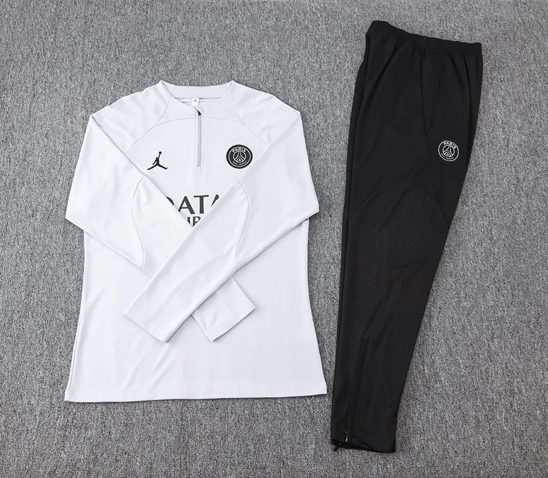 23-24 PSG Long Sleeve Tracksuit White Training Suits Football Replicas Yupoo 1