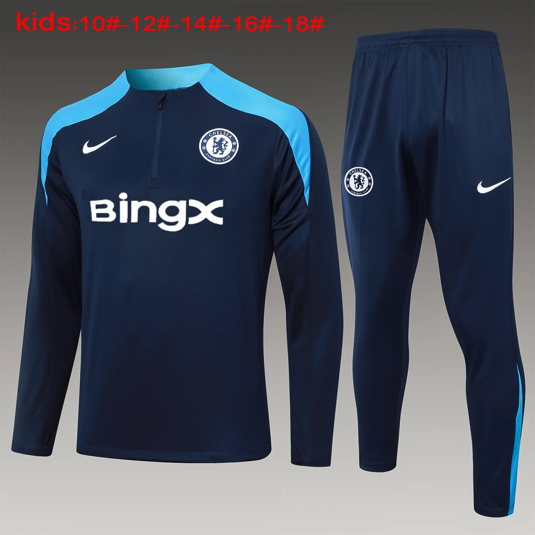 24-25 Chelsea Kids Long Sleeve Training Suit Football Shirts 1