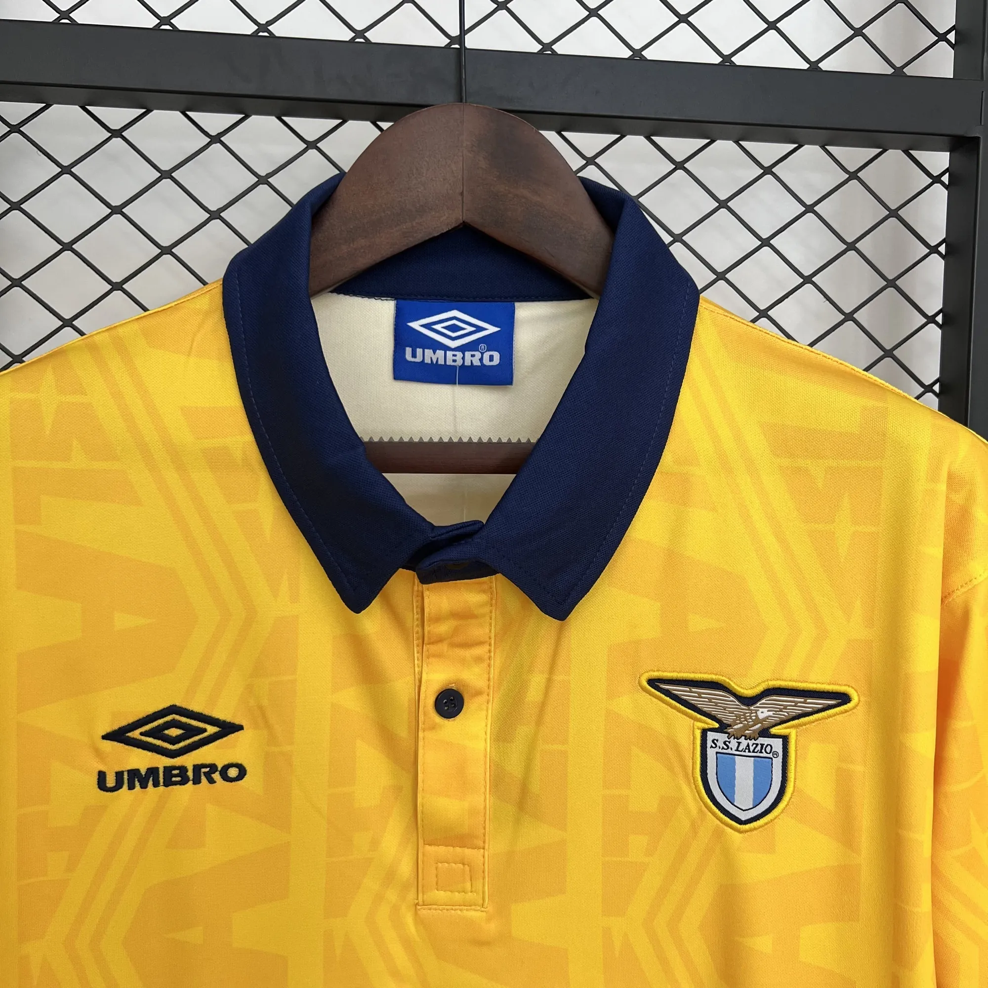 91-92 Lazio Away Yellow Retro Kit Vintage Shirt AAAAJersey Dropship Yupoo 2