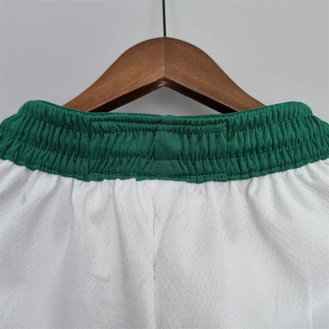 75th Anniversary Boston Celtics White NBA Shorts 1