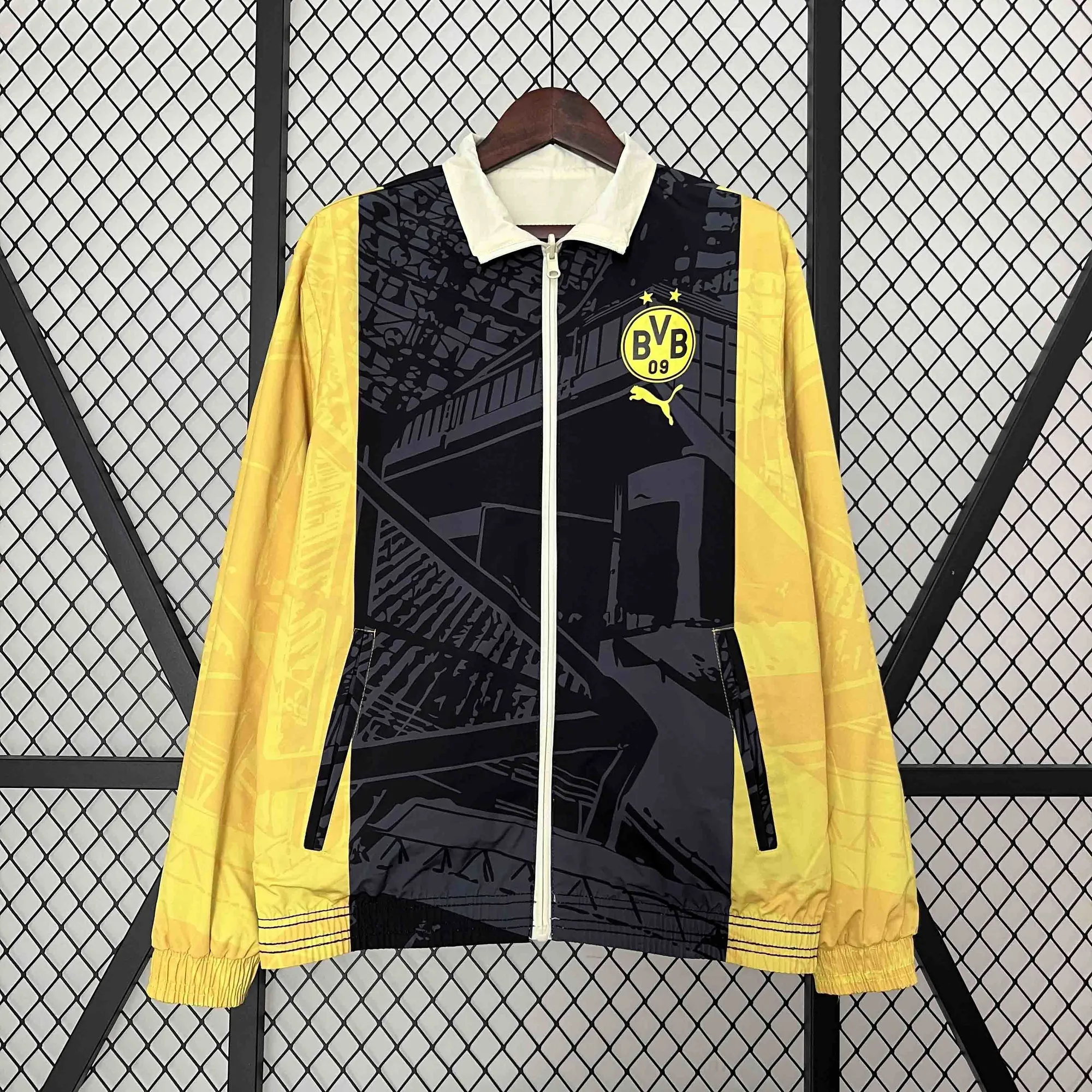 2024 Dortmund Trench Coat Reversible Windbreaker Double-Sides Jacket Sport AAAAJersey Yupoo 1