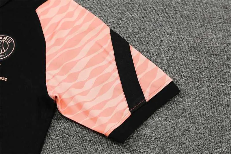 Polo PSG black pink-sleeves 3