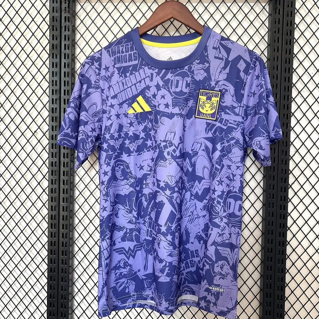 25-26 Tigers UANL Pre-Game Kit Soccer T-Shirt AAAAJersey Supply Yupoo 8