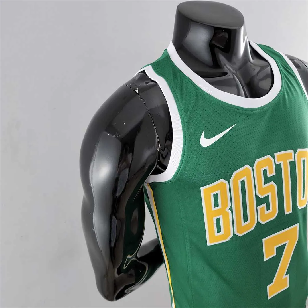 Boston Celtics BROWN#7 Green Gold NBA Jersey 2