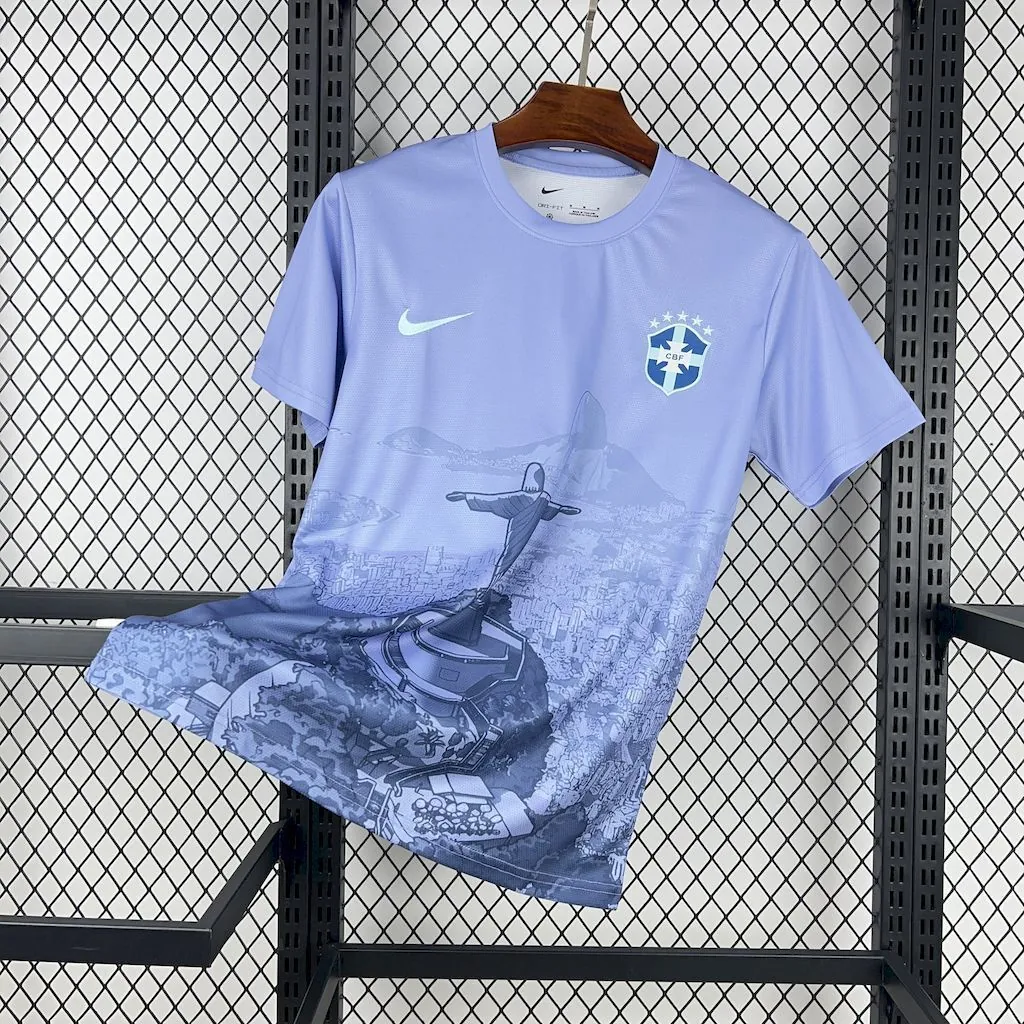 2025 Brazil Cristo Redentor Purple Special Edition T-Shirt Football Apparels Soccer AAAAJersey 4