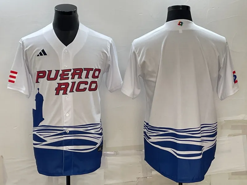 White Puerto Rico 2023 World Cup Baseball Jerseys 55