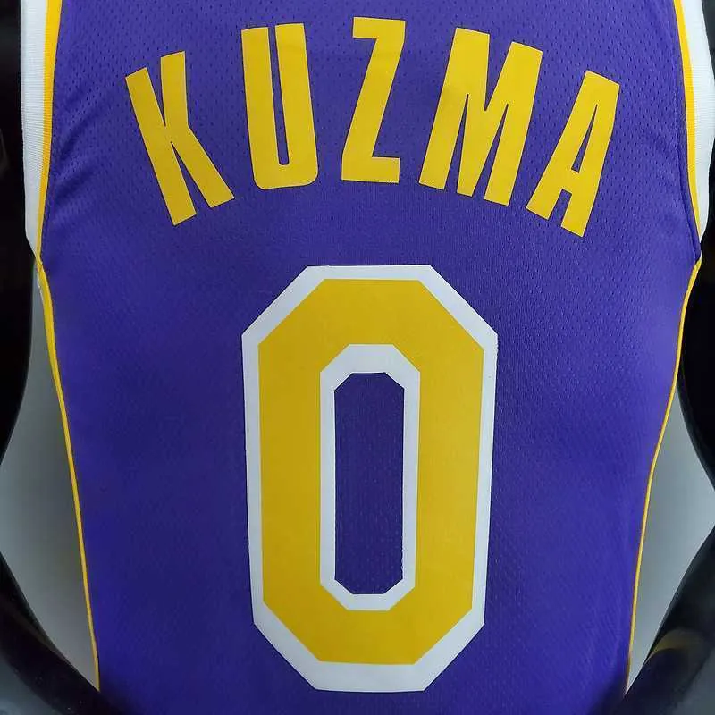 New Lakers Jordan KUZMA #0 theme purple round neck 5