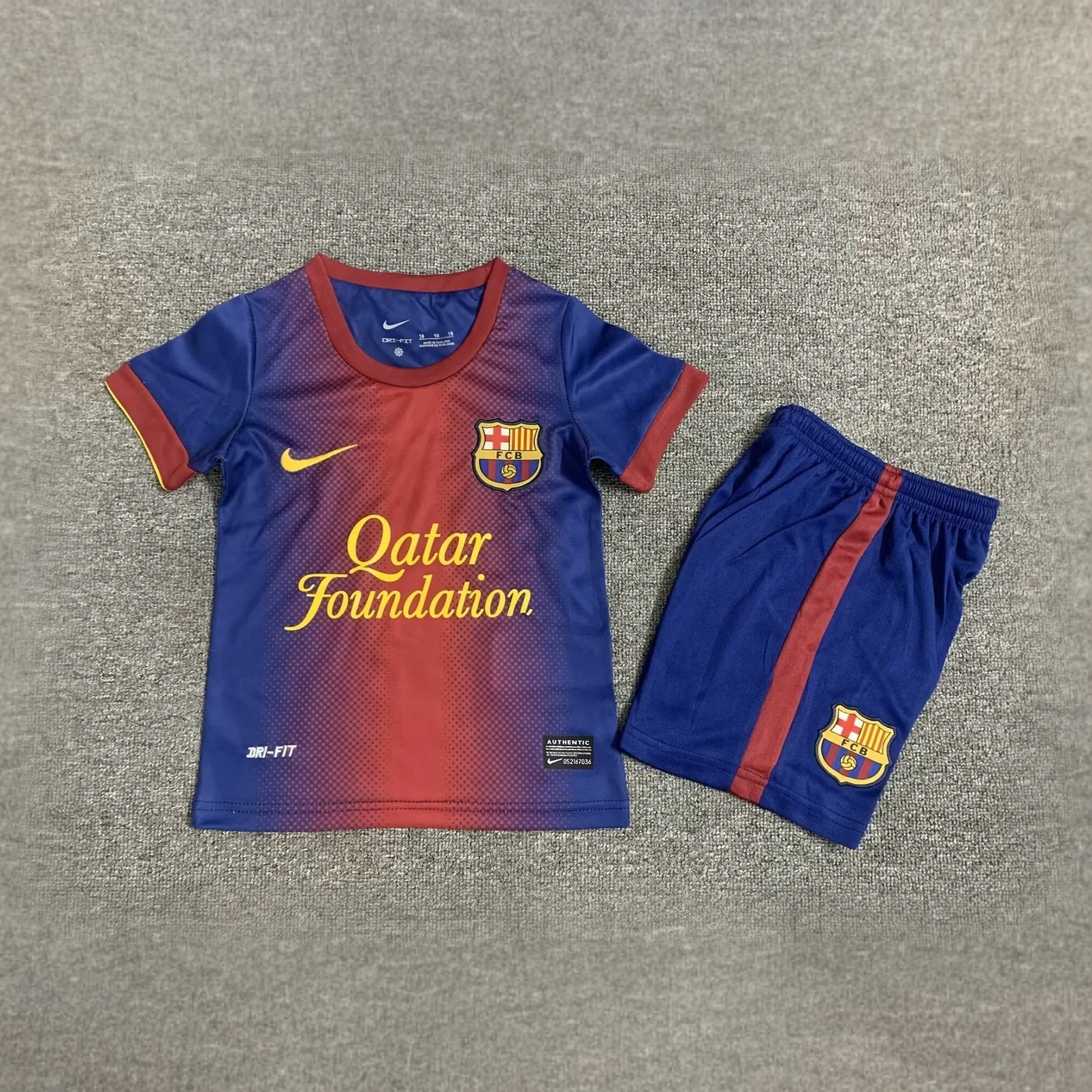 12-13 Barcelona Home Retro Kids Kits Children Shirt Soccer Jersey Yupoo 8