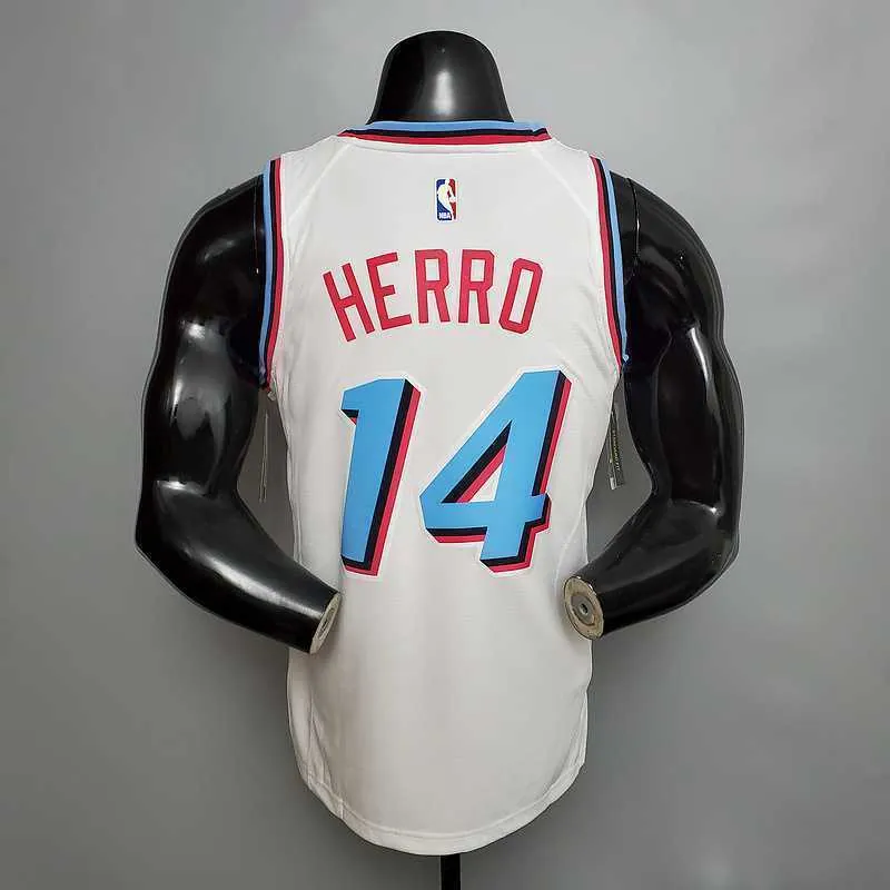 HERRO#14 Miami Heat V-neck White 2