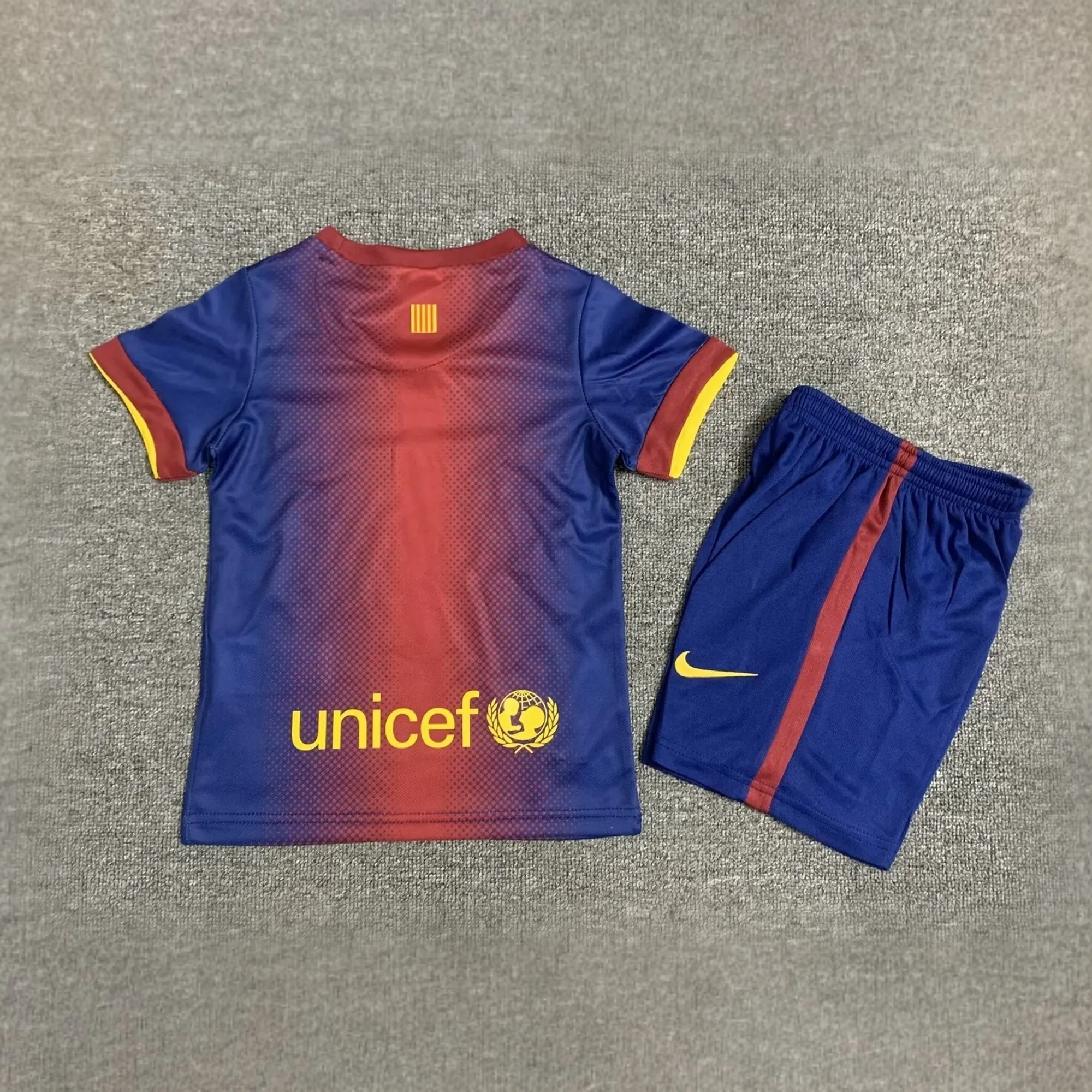 12-13 Barcelona Home Retro Kids Kits Children Shirt Soccer Jersey Yupoo 1