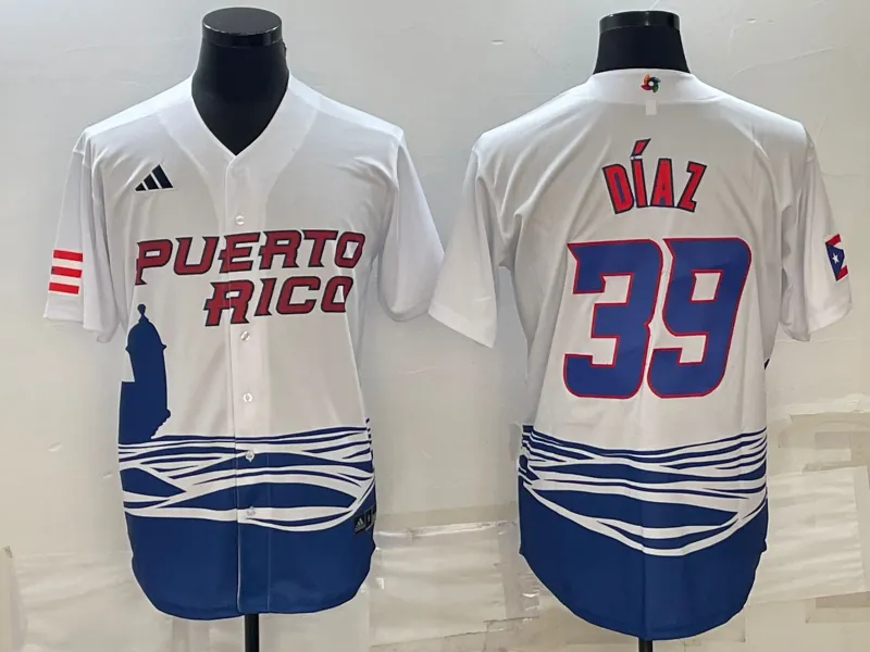White Puerto Rico 2023 World Cup Baseball Jerseys 15