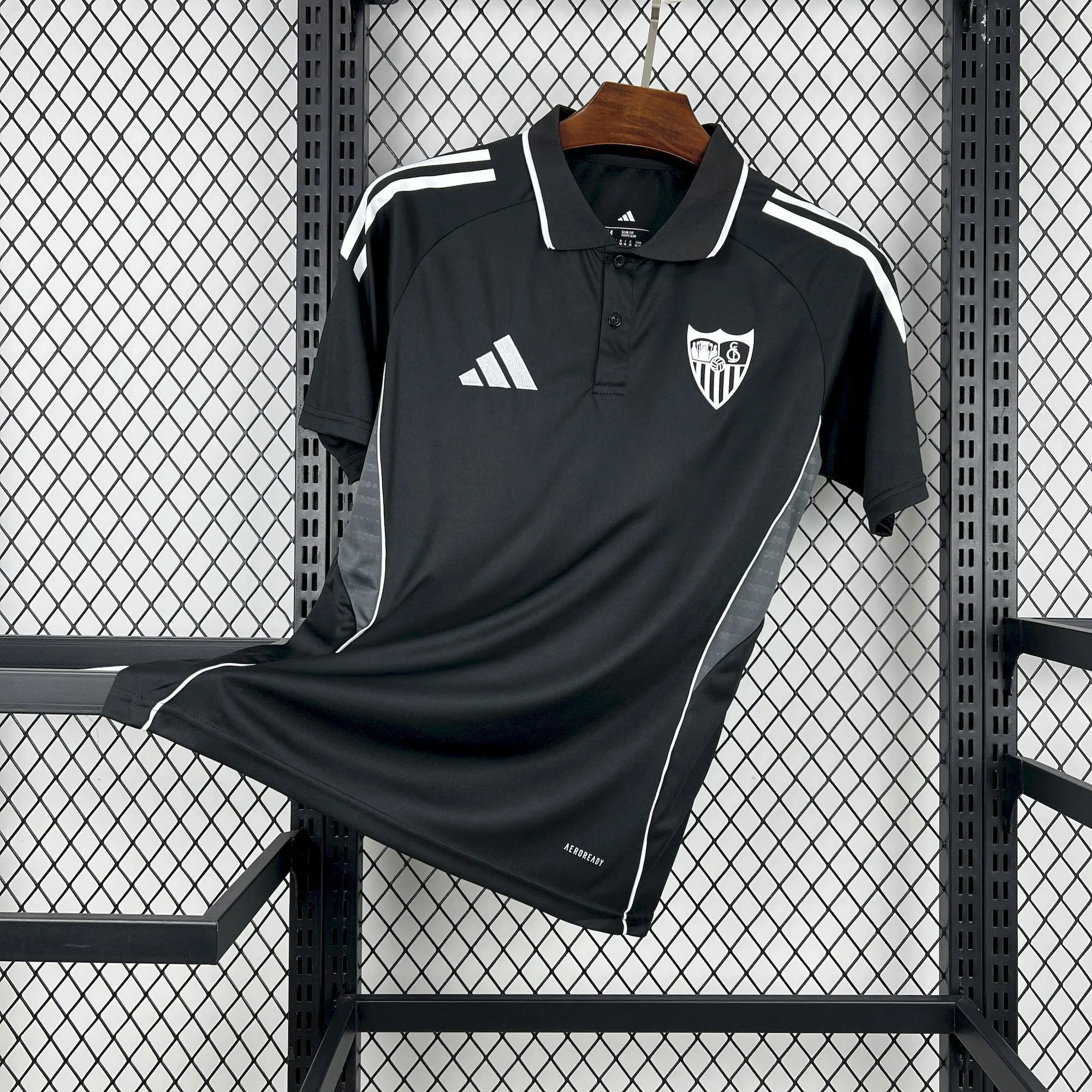 25-26 Sevilla Black Travel Polo Football T-Shirt AAAAJersey Wholesale Yupoo 5
