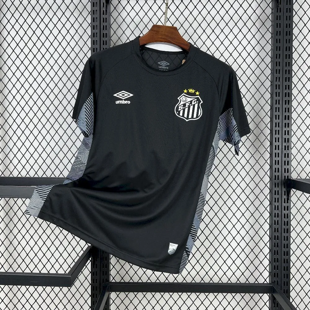 25-26 Santos Black Goalkeeper Kit Soccer T-Shirt AAAAJersey Supply Yupoo 7