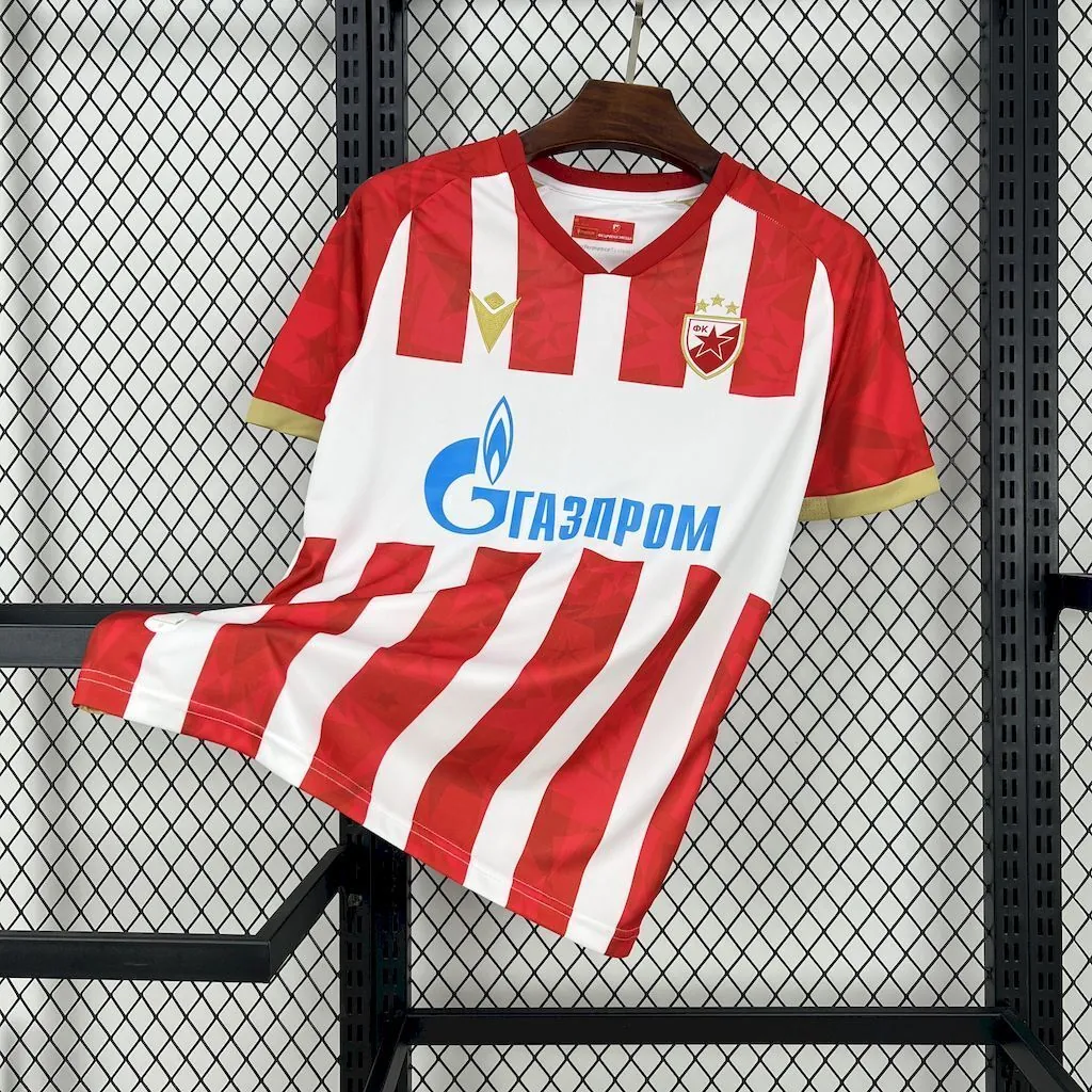 24-25 Red Star Belgrade Home Shirt Football Uniform AAAAJersey Dropship Yupoo 7