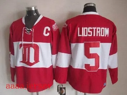 Red Wings retro ice hockey jersey M-3XL 底特律红翼队复古冰球服 4
